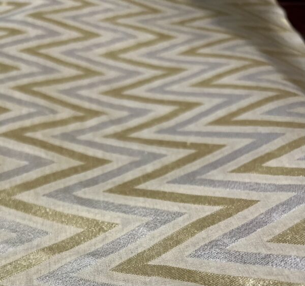 SOIE BÉNARÈS ZIGZAG GOLD ET SILVER