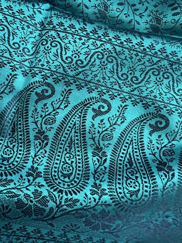 TANCHOI SOIE DE MÛRIER CACHEMIRE BLEU – Image 3